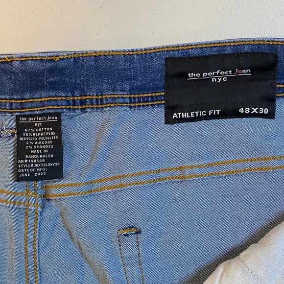 The Perfect Jean NYC Blue Stretch Athletic Fit Denim Pants Trousers Men's 48x30‎ - Picture 5 of 11